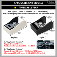 Boîte de rangement pour console arrière de voiture, porte-gobelets arrière pour Toyota Crown 180 210 220 Series, boîte de rangement pour Crown 210 Series