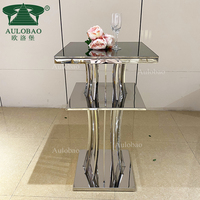 Ensemble table et chaises hautes de bar en acier inoxydable pour hôtel commercial moderne