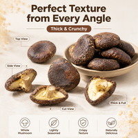 OEM Bulk VF Shiitake Champignon Chips Hard Vacuümgefrituurd Knapperig Geen Overige Olie Rijke Umami Snack Klaar om te Eten 10kg 12-Maanden Houdbaarheid
