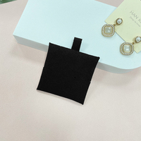 Pochette à bijoux noire ZXF, prix abordable, emballage en microfibre à fermeture pression pour boucles d'oreilles avec logo
