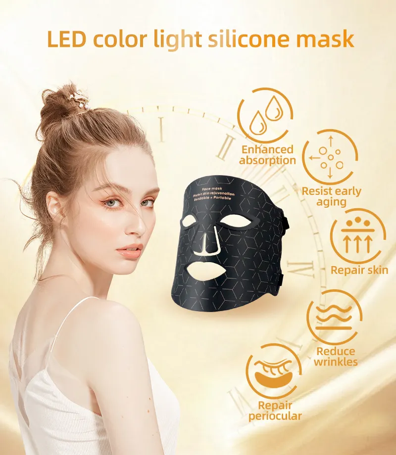 led-therapie-maske led haut-schönheits-lichttherapie silikon RÖSES LICHT Led-therapie gesichtsmaske