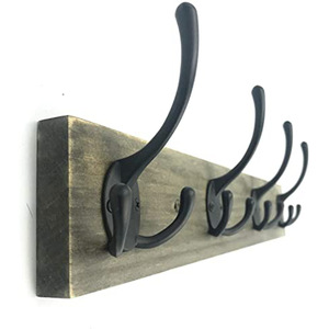 Gancho grande de Metal montado en la <span class=keywords><strong>pared</strong></span>, gancho de tres prendas de vestir, <span class=keywords><strong>Perchero</strong></span> de aleación de Zinc para sombrero y abrigo, organizador de bolsas de tela - Product Image 4