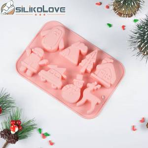 แม่พิมพ์เค้กมูสซิลิโคน 8 ช่อง ยี่ห้อ MUYULINS รุ่น Christmas Factory ปลอดสาร BPA มาตรฐาน LFGB  ไม่ติดกระทะ  สำหรับตกแต่งเค้ก - Product Image 3