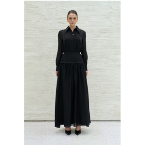 NEW COLLECTION <b>Maxi</b> Women's <b>Skirts</b> Eco Friendly ODM RIDDA <b>MAXI</b> <b>SKIRT</b> BLACK Color Elegant <b>Skirts</b> For Women from Vietnam - Product Image 1