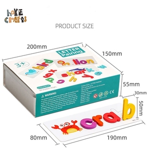 Juego de Aprendizaje del Alfabeto Inglés Básico para Niños de Hoye Crafts, Letras de Madera en Caja de Lata, Juego de Ortografía de Palabras - Product Image 4