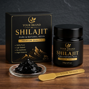 Premium <b>Natural</b> Himalayan <b>Shilajit</b> Resin 20g Pure Mineral Extract Private Label Custom Glass Jar Himalayan <b>Shilajit</b> Resin 20g - Product Image 1