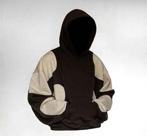 Yingling 500g Sudadera con capucha gruesa con sobrepeso Cropped Cotton Color Blocked Hoodies Custom Baggy 80 Cotton 20 Polyester Hoodies - Product Image 2