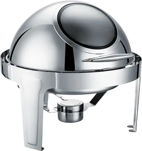 Buphex 721ks CuộN đầu vòng chafer thép không gỉ với gốm chafing dishfor phục vụ khách sạn và nhà hàng thương mại tự chọn