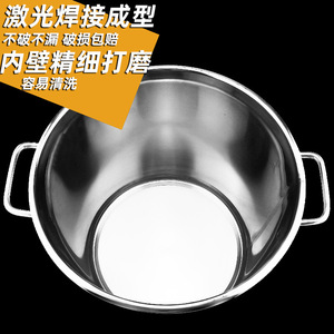 Olla para Sopa de Acero Inoxidable de 2.1-3L con Tapa y Doble Asa para Uso Comercial en Cocina - Product Image 1