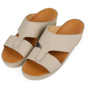 Chaussons arabes en cuir véritable pour hommes, fabriqués à la main en Italie, de haute qualité, chaussures du Golfe, Dubaï, confortables, sandales arabes pour hommes - Product Image 1