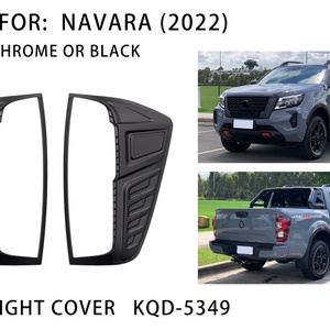 3D Carbon Fiber/Chrome/Black Rear Taillights <b>Light</b> Guard Car Tail <b>Light</b> <b>Cover</b> for NAVARA NP300 - Product Image 2