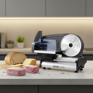 Vevor Trancheuse à viande électrique 7,5 pouces 180W en acier inoxydable pour viande congelée, pain, fromage, appareil de cuisine domestique - Product Image 2