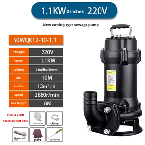 Bomba Sumergible Eléctrica <span class=keywords><strong>de</strong></span> Alta Resistencia <span class=keywords><strong>de</strong></span> 1HP para Aguas Residuales, Bomba <span class=keywords><strong>de</strong></span> Agua con Cortador, Bomba <span class=keywords><strong>de</strong></span> Inodoro con Impulsor <span class=keywords><strong>de</strong></span> una Sola Cuchilla para Uso con Aguas Fecales - Product Image 1