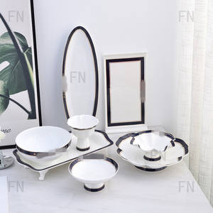 The Best-selling Blue and White Ceramic Tableware Comes with <b>Gift</b> <b>Boxes</b> and logo Tray Bowls Bugari - Product Image 1