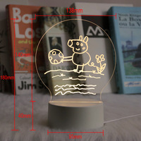 Tableau d'écriture effaçable Cadeau créatif Décoration Diy Led Mémo Message Note lumineuse Usb Acrylique Tableau d'écriture Veilleuse