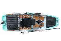 Kayak à pédales à ailerons de 10,4 pieds, canoë/kayak de pêche pour un seul pagaïeur, coque en HDPE, siège pour 1 personne
