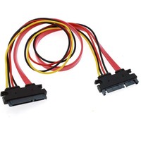 Cable SATA de 30 cm de Buena Calidad, 22 Pines, Macho a Hembra, 7+15 Pines, Cable de Extensión de Datos y Alimentación Serial ATA SATA, Conector Convertidor