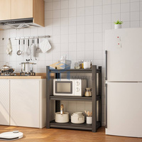 Étagère de rangement robuste en acier galvanisé à 3-4-5 niveaux réglable pour cuisine, support pour four à micro-ondes, usage moyen