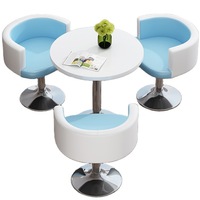 Ensemble de table de négociation moderne, table de réception ronde avec chaises pivotantes de détente