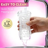 Godet de masturbation masculin en silicone transparent avec intérieur texturé, étanche, masturbateur manuel, jouet sexuel pour hommes, facile à nettoyer