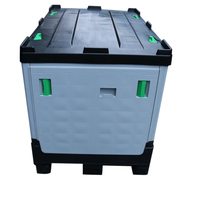 QS HDPE plastique robuste grand stockage de fruits utilisation bac à palette en plastique pliable à vendre stockage de légumes