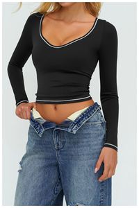 T-shirt à <span class=keywords><strong>manches</strong></span> <span class=keywords><strong>longues</strong></span> pour <span class=keywords><strong>femme</strong></span>, yoga, automne/hiver, couleur contrastée, brossé, coupe ajustée, course à pied en plein air, <span class=keywords><strong>haut</strong></span> à <span class=keywords><strong>manches</strong></span> <span class=keywords><strong>longues</strong></span> pour le <span class=keywords><strong>sport</strong></span> - Product Image 3