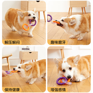 Jouets pour chiens, durables, à mâcher, pour nettoyer les dents, pour Border Collies, Shiba Inus et chiens de petite à moyenne taille, pour l'entraînement et - Product Image 1