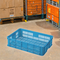 Caisses en plastique en maille HDPE de haute qualité, boîte solide, couleur personnalisée, stockage efficace des fruits, marque JINDU, MOQ 610x420x360mm