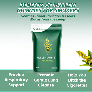 Gomitas de Verbasco al por Mayor OEM, Suplementos Herbales de Marca Privada, Apoyo Inmunológico, Limpieza Respiratoria Pulmonar, Gomitas de Verbasco para los Pulmones - Product Image 3