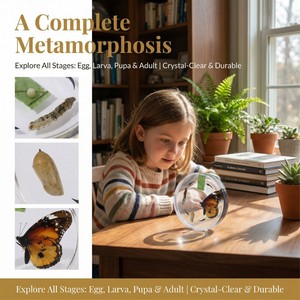 Großhandel Schmetterlings-Lebenszyklus Harz-Taxidermie-Exemplar Hersteller Maßgefertigte 4-Stufen-Metamorphose Lehrreiches Spielzeug für Kinder - Product Image 3