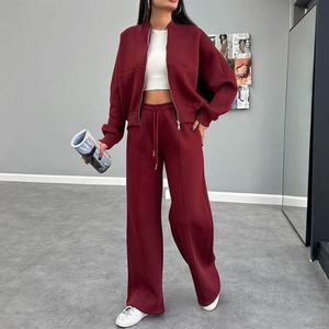 Conjunto Deportivo de Otoño para Mujer al por Mayor, Pantalones de Color Sólido, Ropa Deportiva Personalizada, Conjunto Deportivo de Dos Piezas para Mujer de Talla Grande - Product Image 4