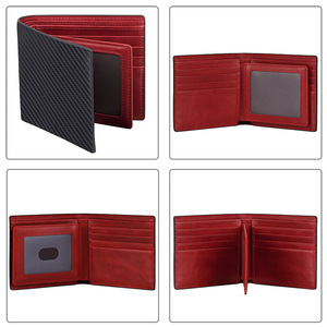 <b>Men's</b> Genuine Leather <b>Tri</b> <b>Fold</b> <b>Wallet</b> With Mirror Window Rfid Protection Large Capacity Business Style Cowhide Short <b>Wallet</b> - Product Image 2