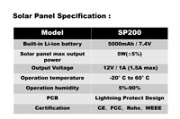 Accessoires pour caméra de chasse Willfine 4G, panneau solaire 5W, 5000mAh, grande capacité, portable, SP200, solaire, haute efficacité de conversion
