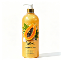 Gel Douche Exfoliant Doux à la Papaye 1000ml OEM Personnalisé, Nettoyant Corporel Éclaircissant à la Papaye pour une Peau Éclatante