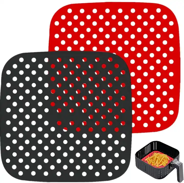 Silicone Air Fryer Liners Washable and Reusable Air Fryer Non-Stick Mats  Durable Kitchen Tools Accessories Round 8 Inches 