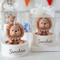 Bougie parfumée en cire de soja personnalisée avec logo, motif ours mignon, art unique, parfum intense, bougies en forme d'animaux à vendre, cadeaux pour événements