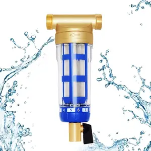 Spin Down Reusable 40 Micron compact spinning whole house water filter system whole house water softener