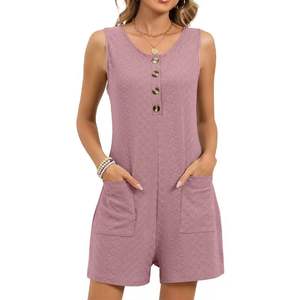 Loveda - Mono de punto sin mangas para mujer, estilo casual, transpirable, color liso, para verano - Product Image 6