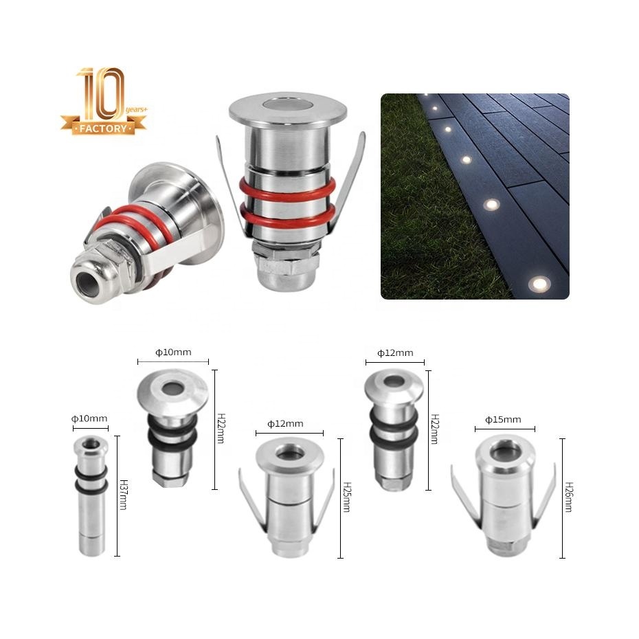 1W3W Mini IP68 Outside Pool Star Deck Step Pave Wall Recessed Buried Sport Ground Led Underground Lights