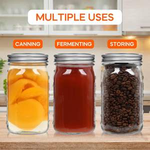 Frascos de Vidrio con Tapas para Alimentos, Miel, Especias, Mermelada, Frascos Biodegradables Pequeños de 8oz, Frascos Mason al por Mayor - Product Image 5