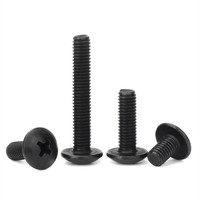 M1.2 M1.4 M1.7 M2 M2.5 M2.6 M3 M3.5 M4 Micro Phillips Pan Head Maschinen schrauben aus schwarzem Kohlenstoffs tahl