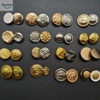 Kancing Logam Tahan Korosi Tekstur Bergelombang Kancing Jahit Modern untuk Pakaian Fashion Kelas Atas Mantel Jas Jaket