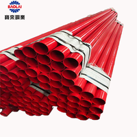 Tube de transport de marchandises ignifuge certifié UL/FM ASTM A53, extrémité rainurée, finition rouge RAL3000, 5,8-6 m pour système de lutte contre l'incendie