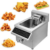 Friteuse à induction commerciale 8L avec système de levage automatique et fonction mémoire pour services de restauration rapide et traiteur