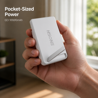 Batterie externe sans fil 15W 10000mAh avec fixation magnétique puissante N52, bobine en cuivre et support intégré 22.5W Cx137