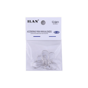 Ganci per orecchini ILAN 0,7x33 mm argento 8 pezzi per la creazione di gioielli - Product Image 1