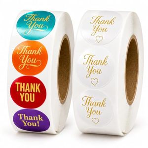 Multicolor 1in Round <b>Waterproof</b> Stickers Self Adhesive Circle <b>Labels</b> For Small Business Parcel Envelope Gift Box Packaging Decor - Product Image 1