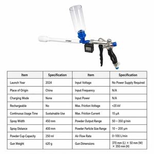 Pistolet de revêtement en poudre portable Tribo, système de pulvérisation électrostatique non motorisé pour applications en laboratoire et en R&D - Product Image 5