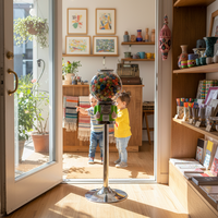 Distributeur automatique de bonbons/jouets à monnayeur, modèle Niudele Green Round, capacité 400-500 pièces, en ABS/PC durable
