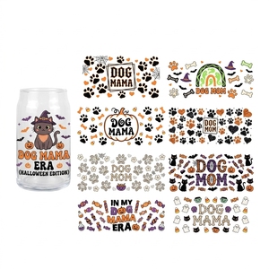 Autocollant personnalisé pour verre Canine Custom, transfert UV DTF, autocollant pour maman <span class=keywords><strong>de</strong></span> chien, Halloween, imperméable, auto-adhésif pour gobelet et verre - Product Image 1